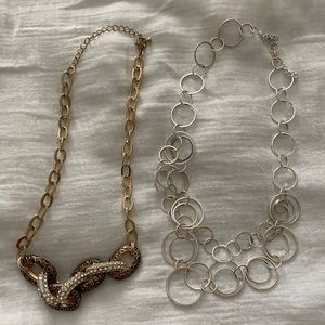 Lot of 2 Costume Necklaces - Leopard and Rings